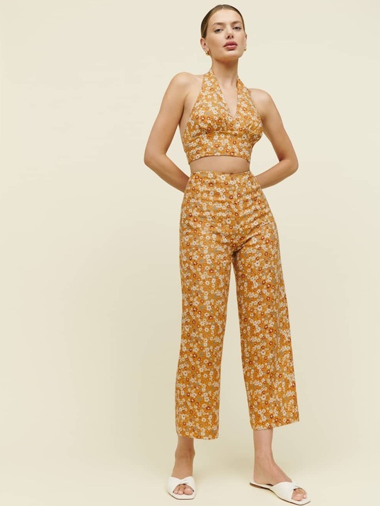 Reformation Pants - Reformation Ronan Linen Two Piece Pant Set Size 2